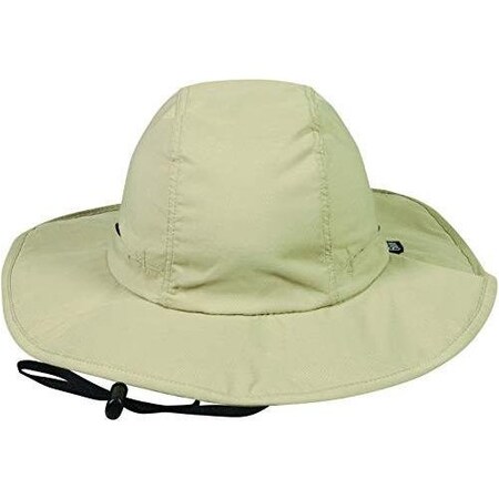 Outdoor Cap Hat, Khaki Mesh Crown, Side Vents, Chin Drawstring, Bungee Adj CSB100-KHAKI